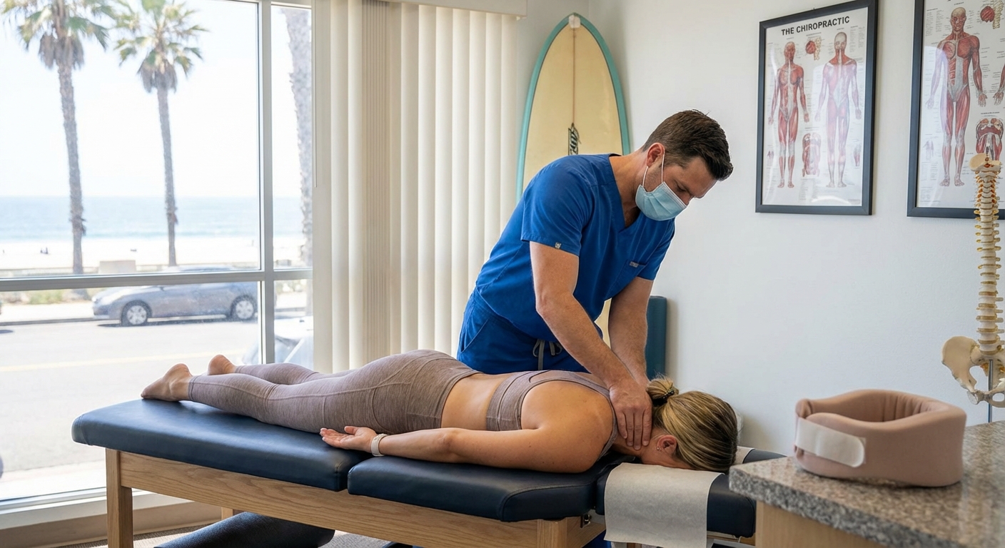 Chiropractic care for auto accident recovery in Surf City - patient receiving spinal adjustment
